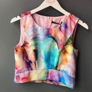 Black Halo Watercolor Crop Top